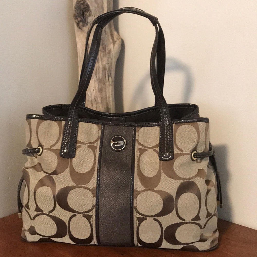 ⭐️ COACH tan/brown 3 compartment bag
